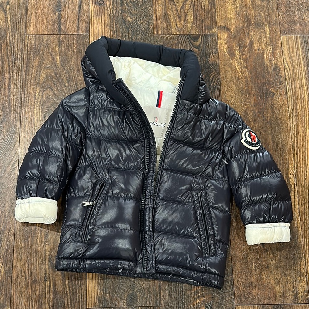 Moncler Black and Cream Kids Jacket